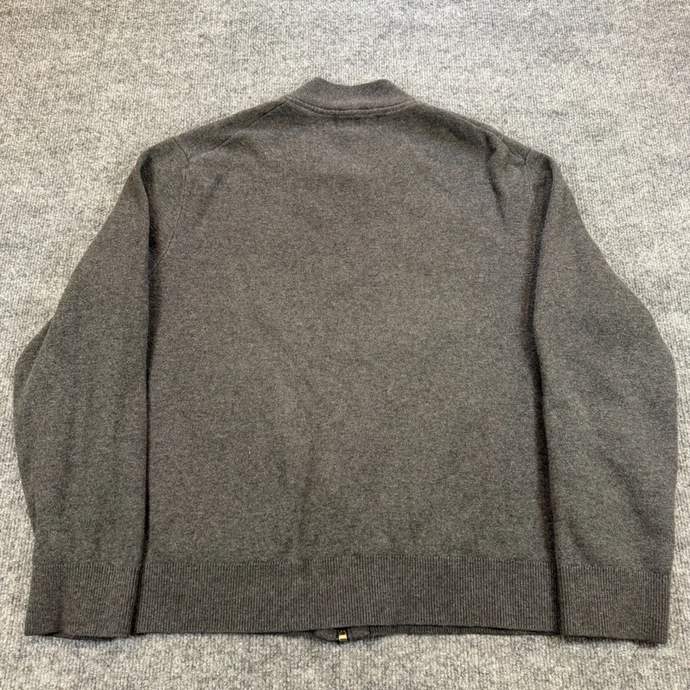 Preppy Banana Republic Mens Gray Full Zip Bomber Sweater Jacket Large 486865-01